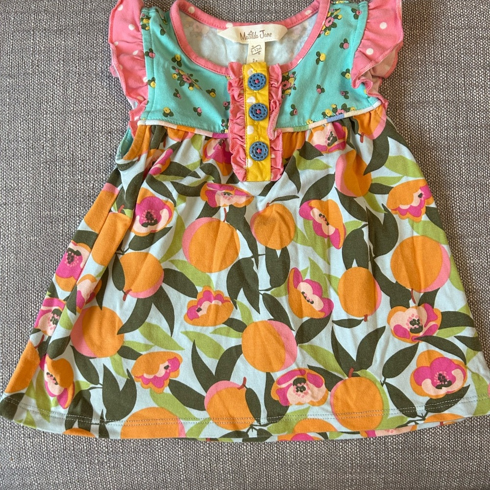 Matilda Jane Pink and Orange Floral Kids Blouse